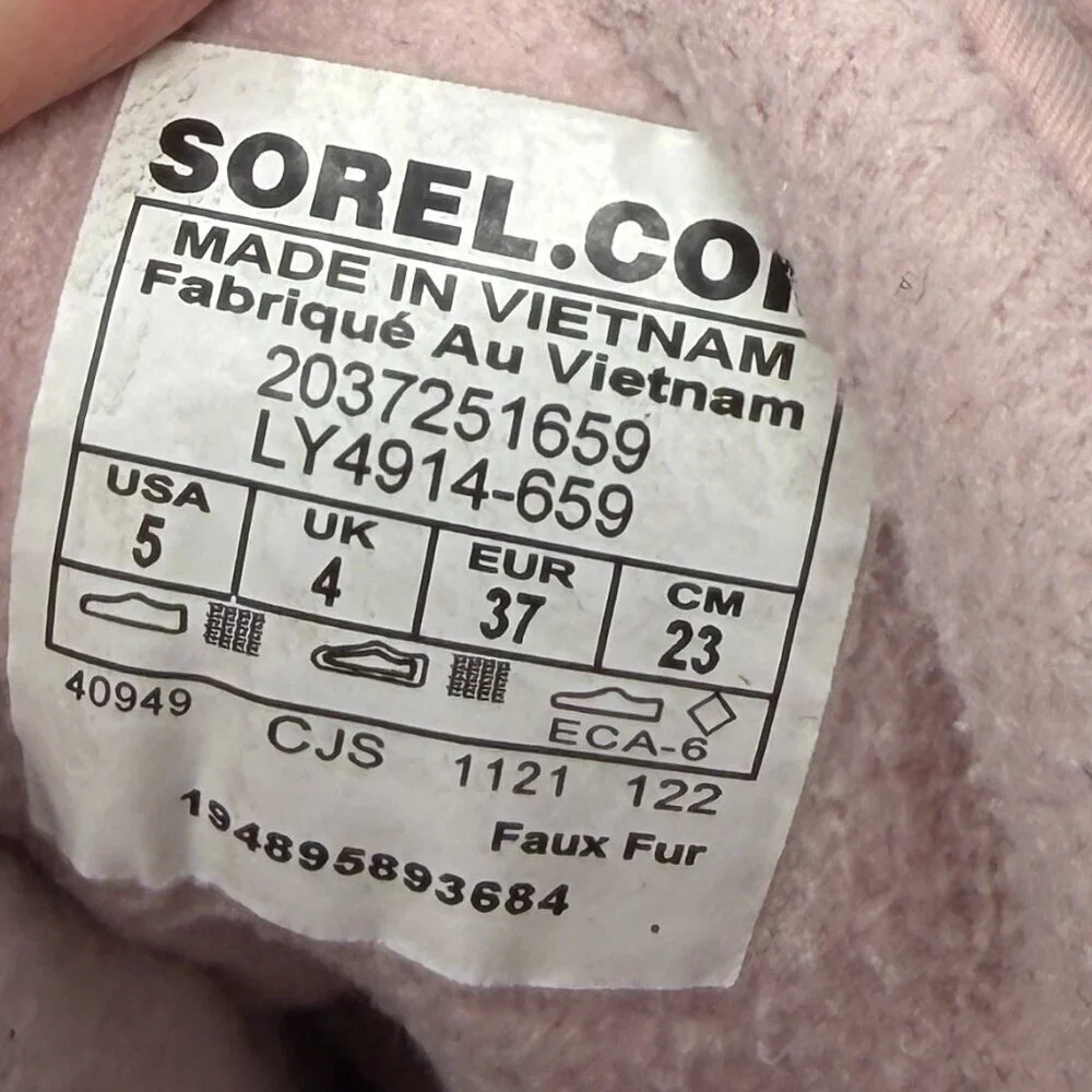 Sorel youth snow boots pink 5 girls